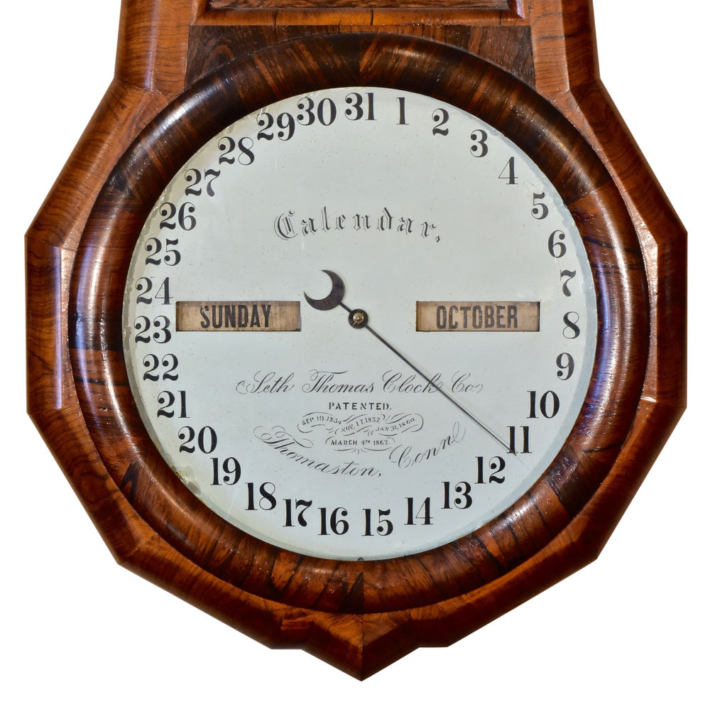 American Seth Thomas Office #1 Double Dial Calendar Clock Renaissance
