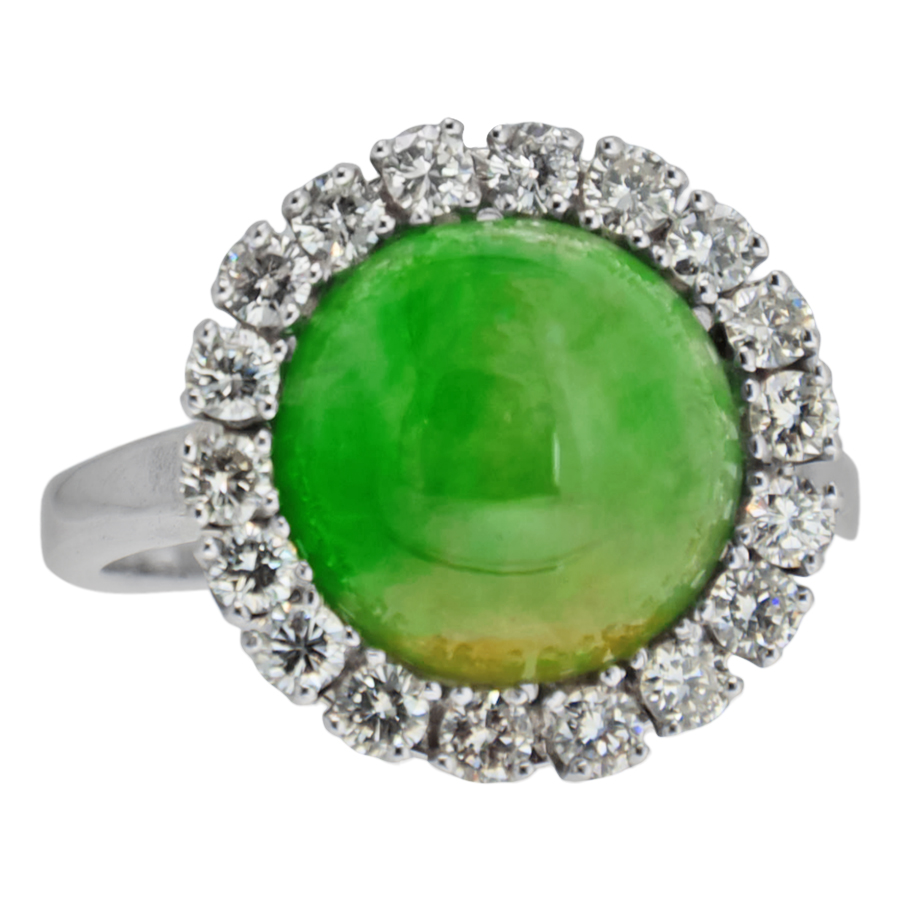 Jade and Diamond Ring - Renaissance Antiques