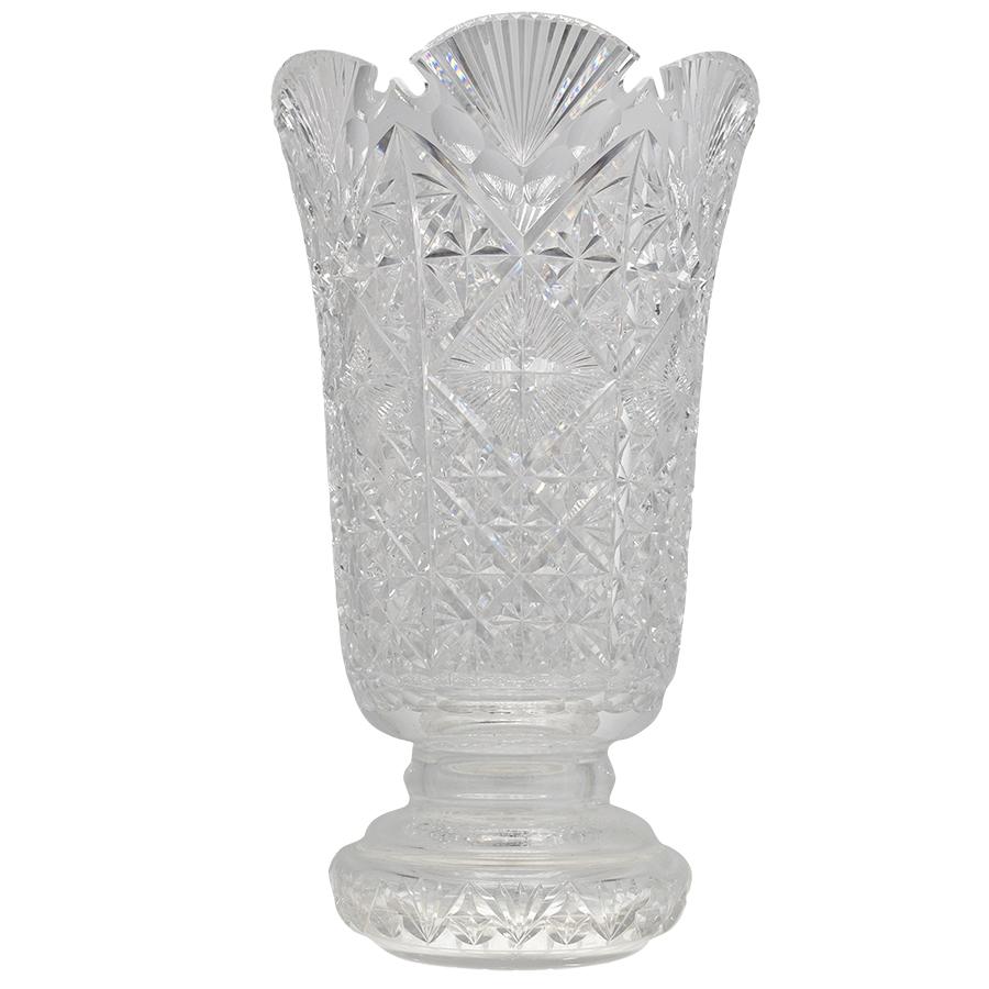 Irish Waterford Cut Crystal Tall Vase - Renaissance Antiques