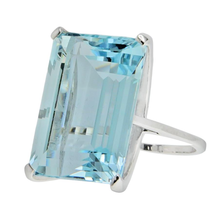 Emerald Cut Aquamarine Ring, 26.83 Carats - Renaissance Antiques