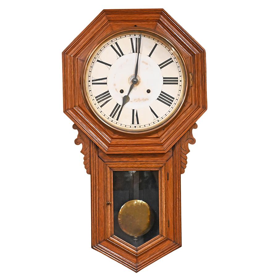 American Long Drop Schoolhouse Clock - Renaissance Antiques