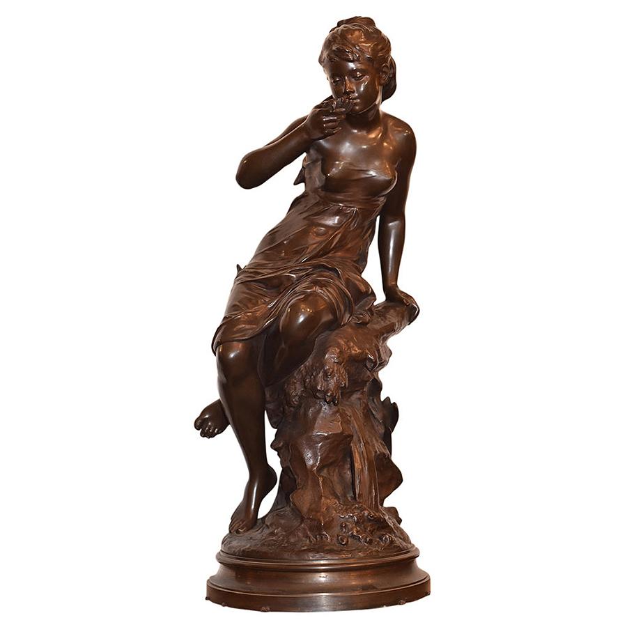 French Bronze Sculpture La Source By Mathurin Moreau Renaissance Antiques