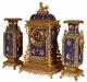 French Chinese Chinoiserie Style 3 Piece Garniture Clock